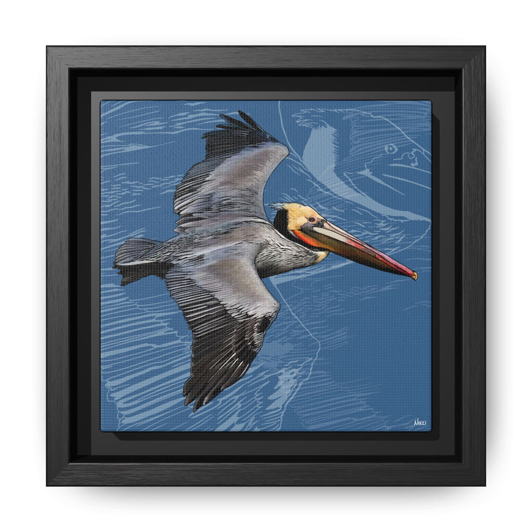 Brown Pelican: Louisiana State Bird  —  Framed Canvas Print
