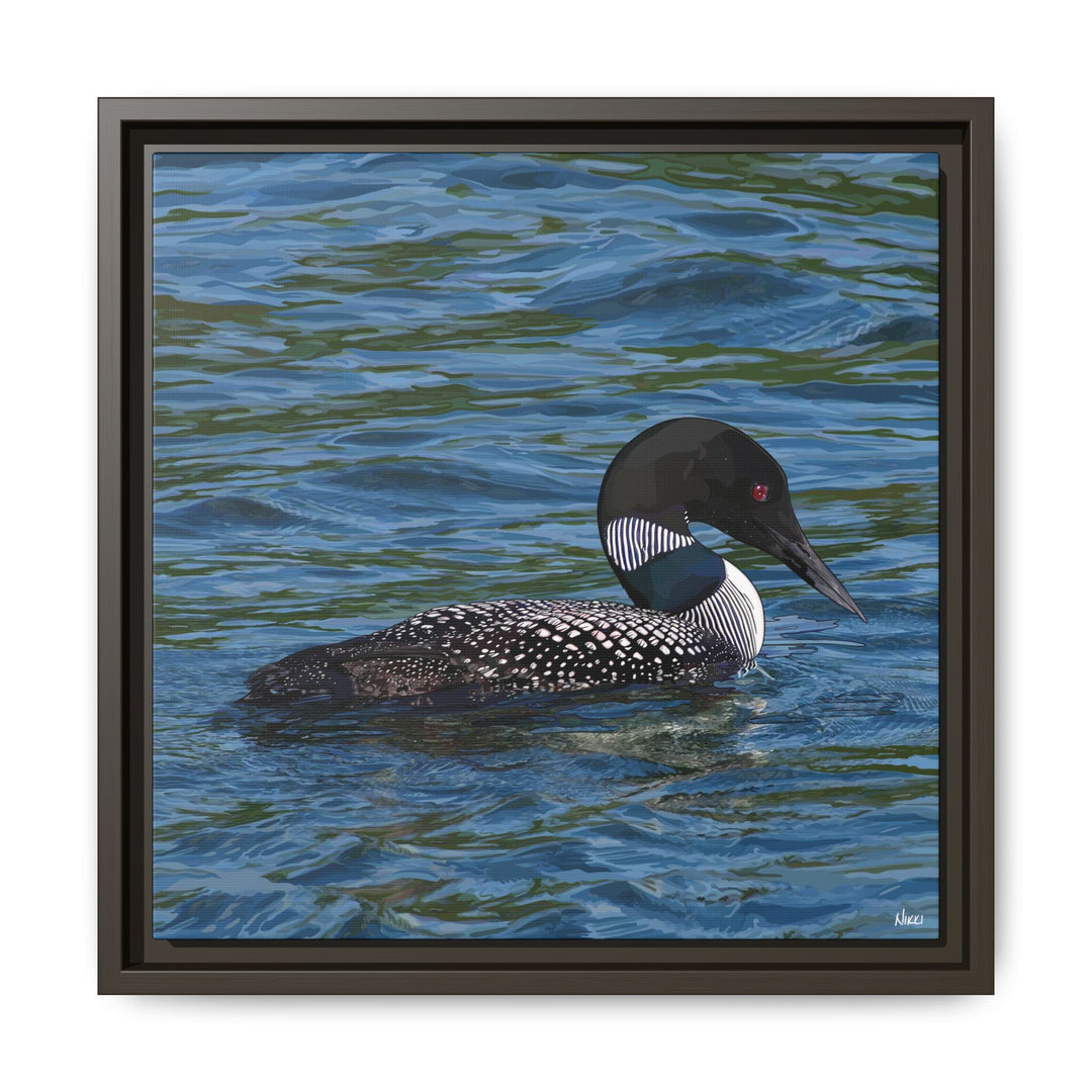 Common Loon: Minnesota State Bird — Framed Canvas Print Wall Art
