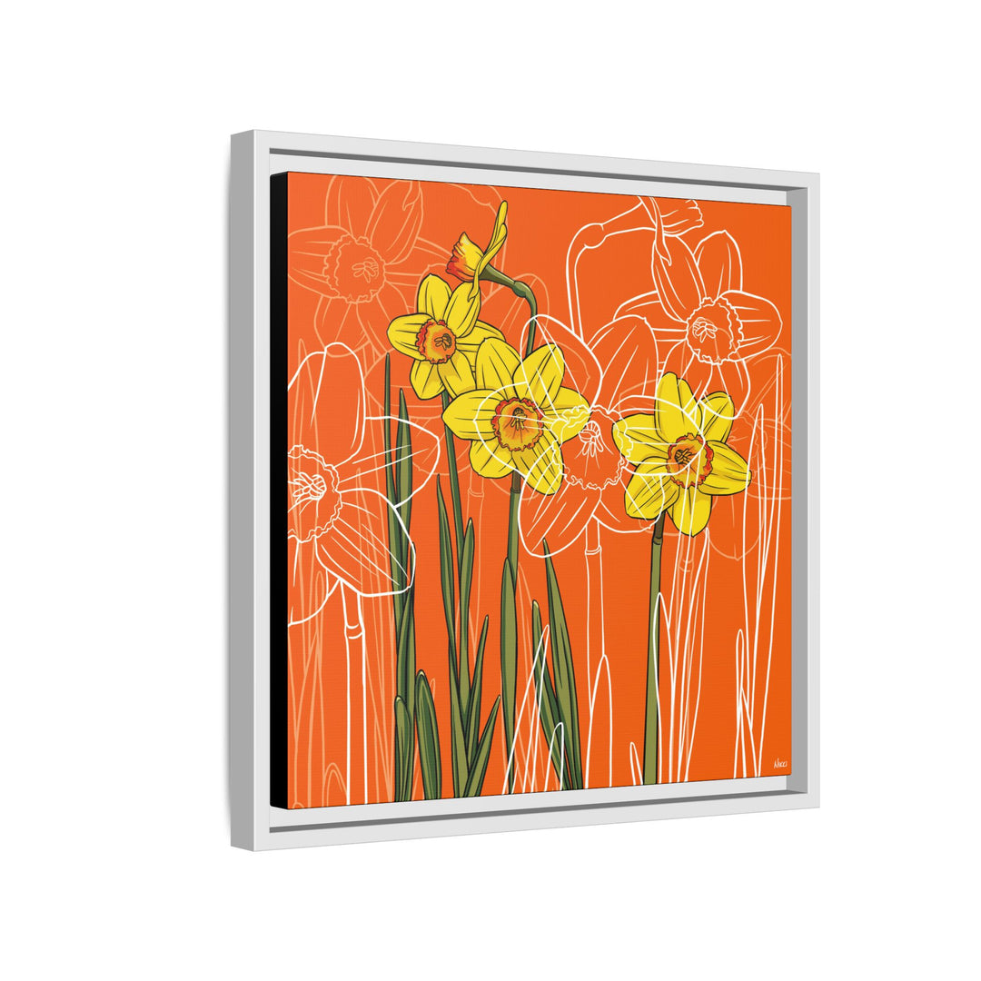 Daffodil: March Birth Month Flower — Framed Canvas Print Wall Art