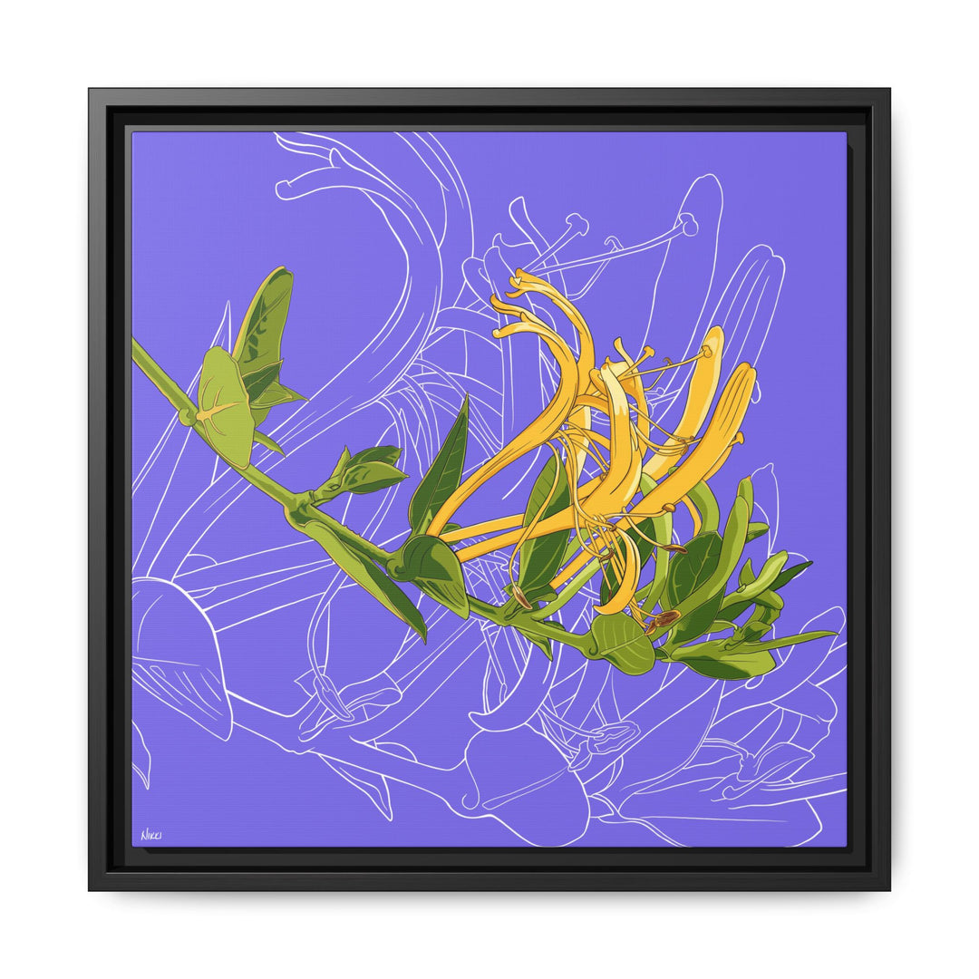 Honeysuckle: June Birth Month Flower — Framed Canvas Print Wall Art