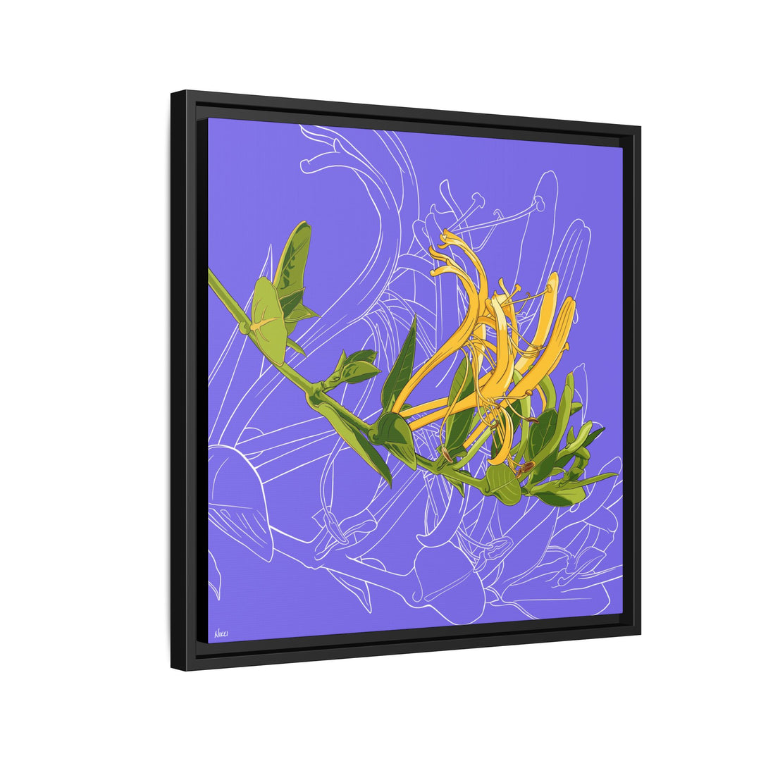 Honeysuckle: June Birth Month Flower — Framed Canvas Print Wall Art