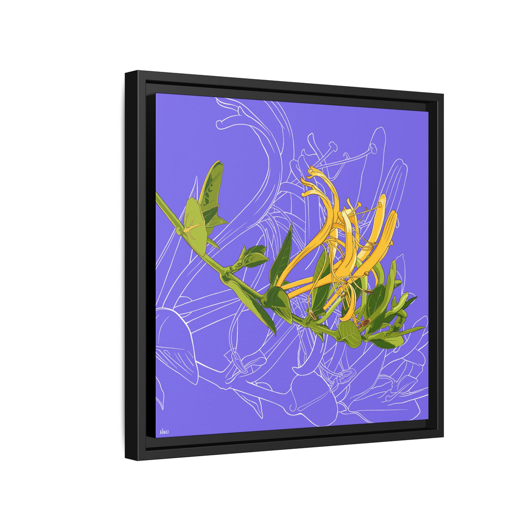 Honeysuckle: June Birth Month Flower — Framed Canvas Print Wall Art