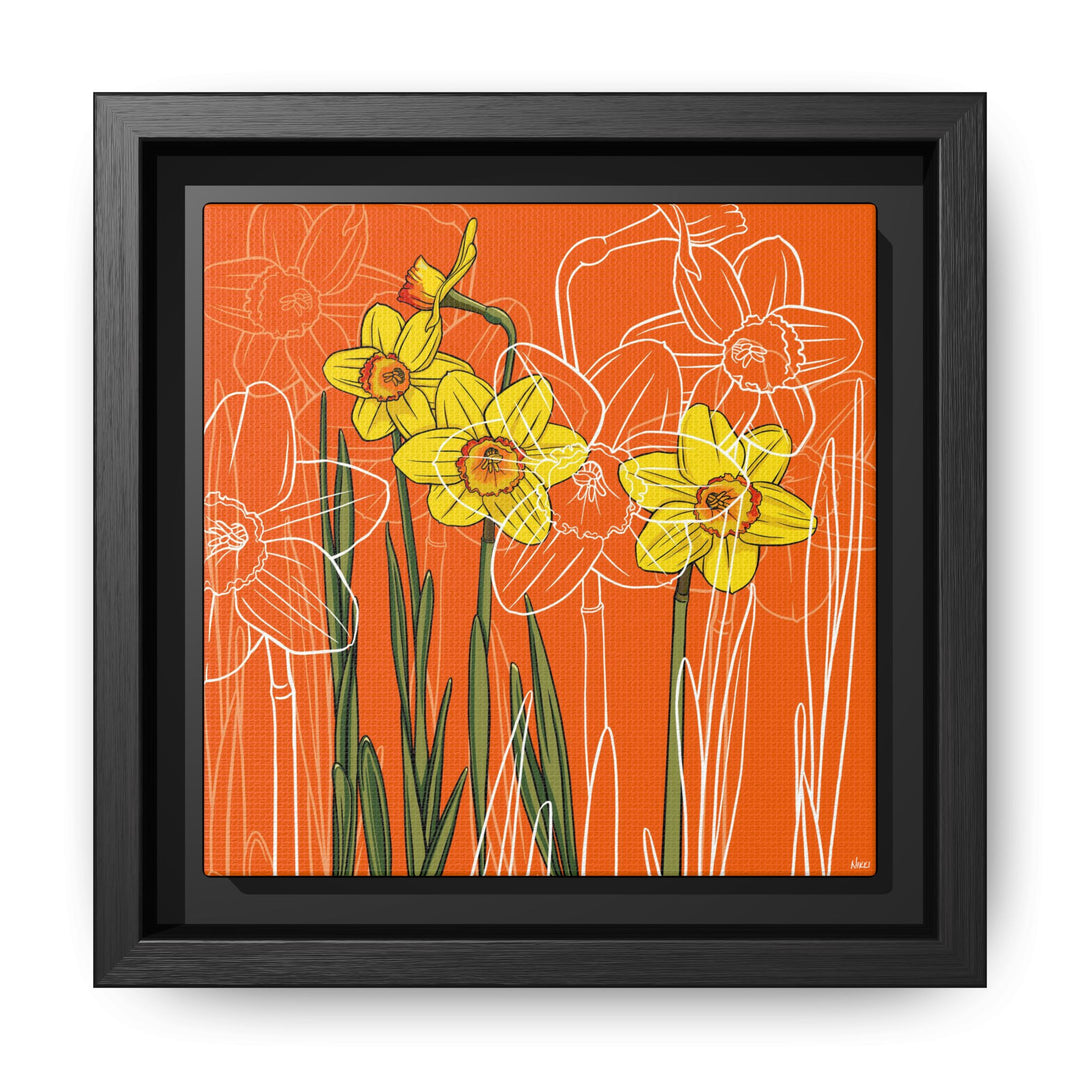 Daffodil: March Birth Month Flower — Framed Canvas Print Wall Art