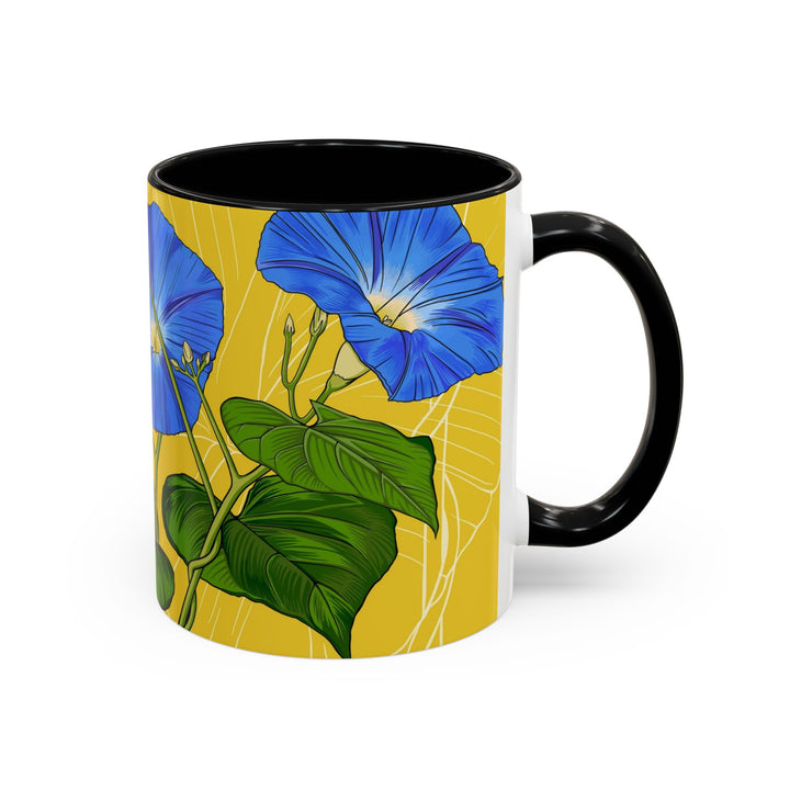 Blue Morning Glory Ceramic Coffee Mug — September Birth Month Flower