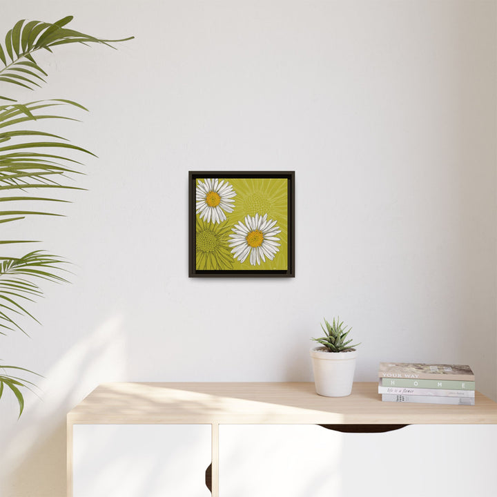 Daisy: April Birth Month Flower — Framed Canvas Print Wall Art