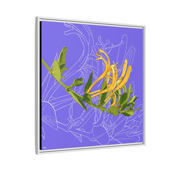 Honeysuckle: June Birth Month Flower — Framed Canvas Print Wall Art