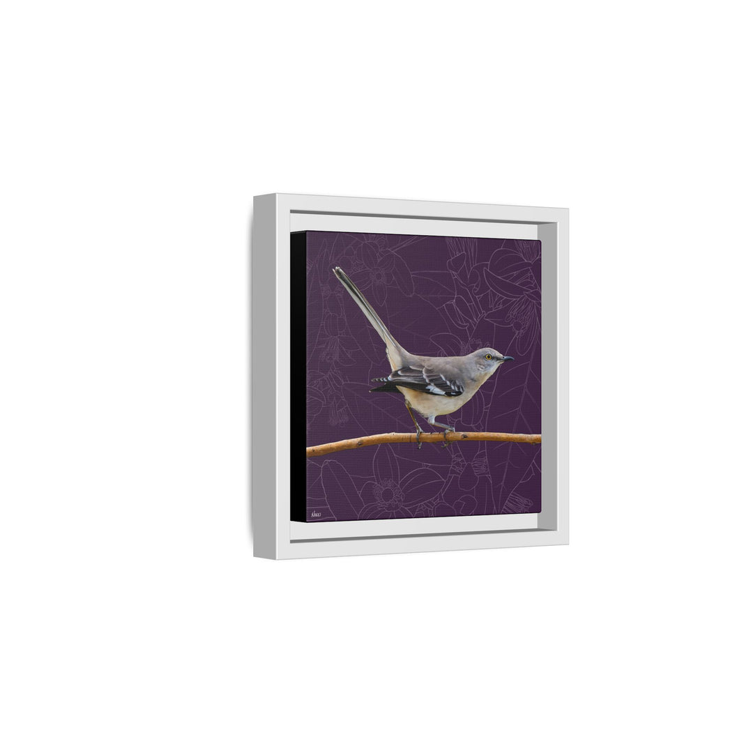 Northern Mockingbird: Florida State Bird — Framed Canvas Print Wall Art