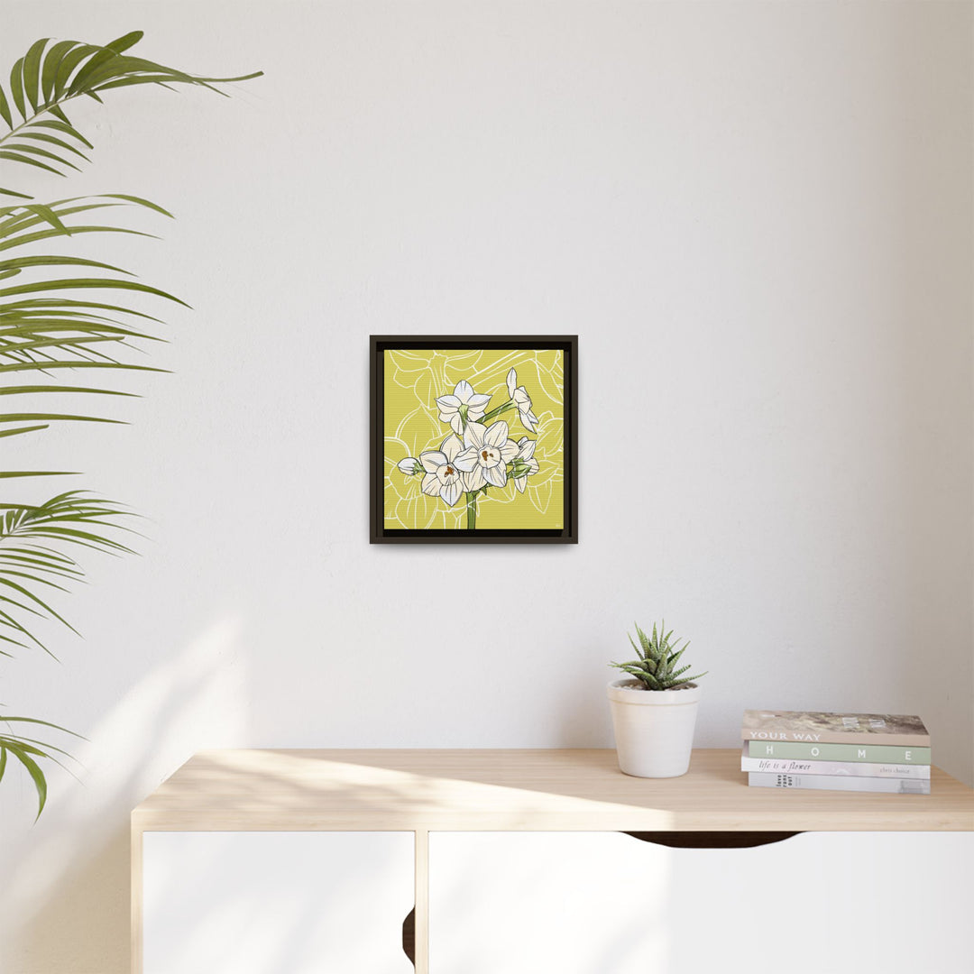 Paperwhite: December Birth Month Flower — Framed Canvas Print Wall Art