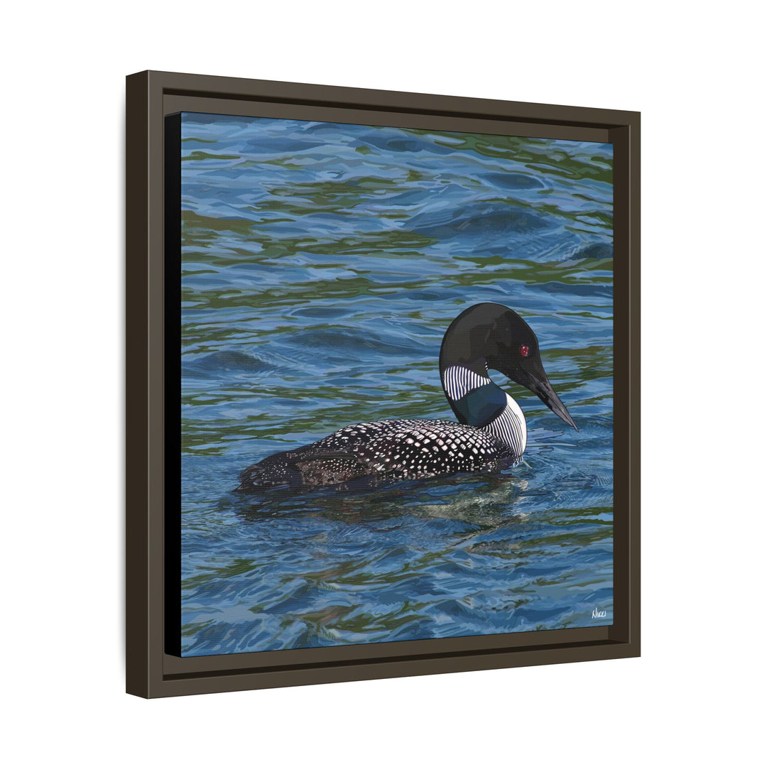 Common Loon: Minnesota State Bird — Framed Canvas Print Wall Art