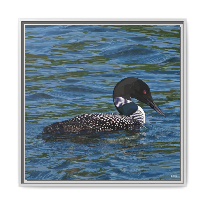 Common Loon: Minnesota State Bird — Framed Canvas Print Wall Art