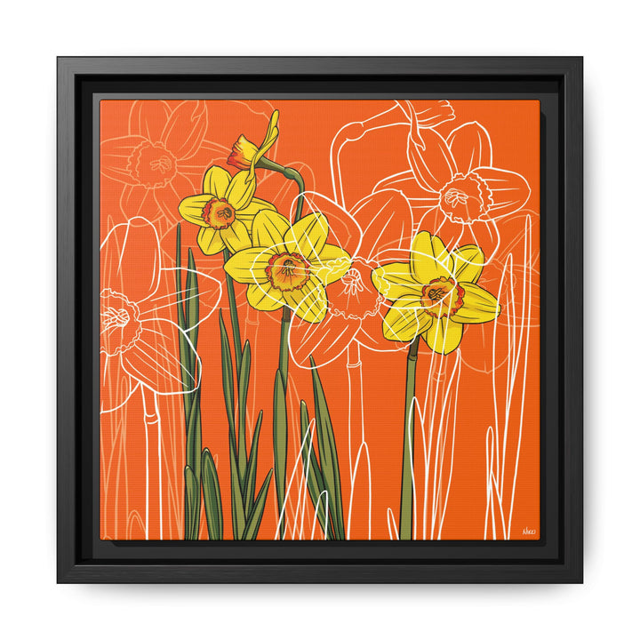 Daffodil: March Birth Month Flower — Framed Canvas Print Wall Art