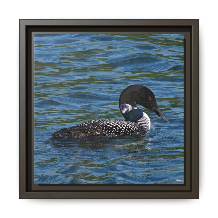 Common Loon: Minnesota State Bird — Framed Canvas Print Wall Art