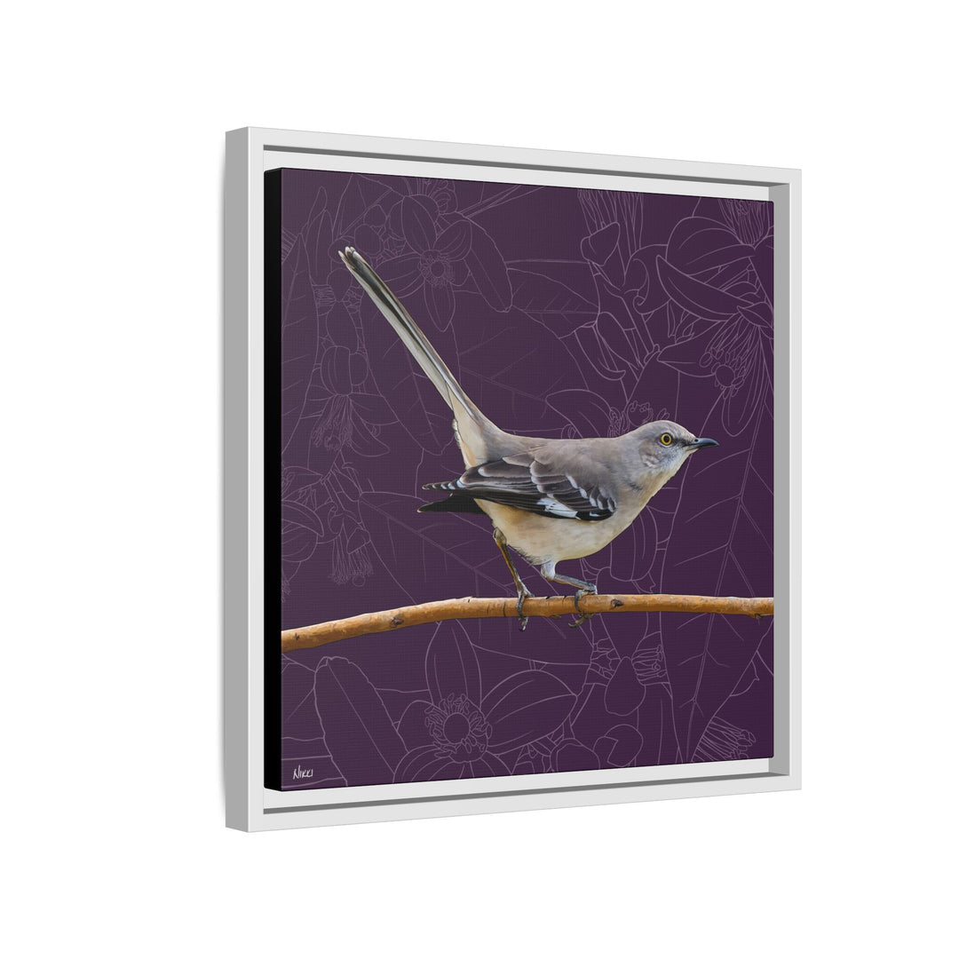 Northern Mockingbird: Florida State Bird — Framed Canvas Print Wall Art