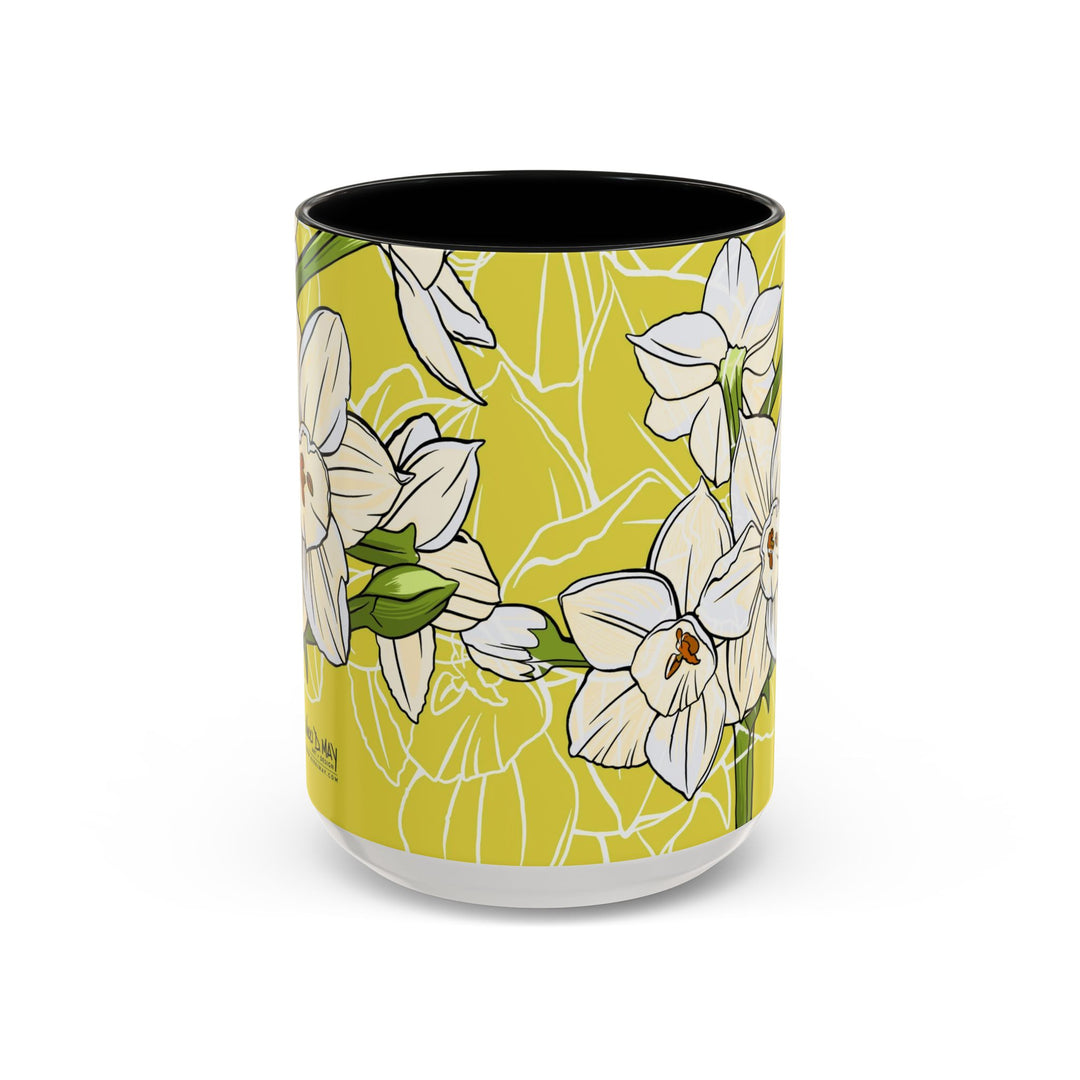 Paperwhite Ceramic Coffee Mug – December Birth Month Flower