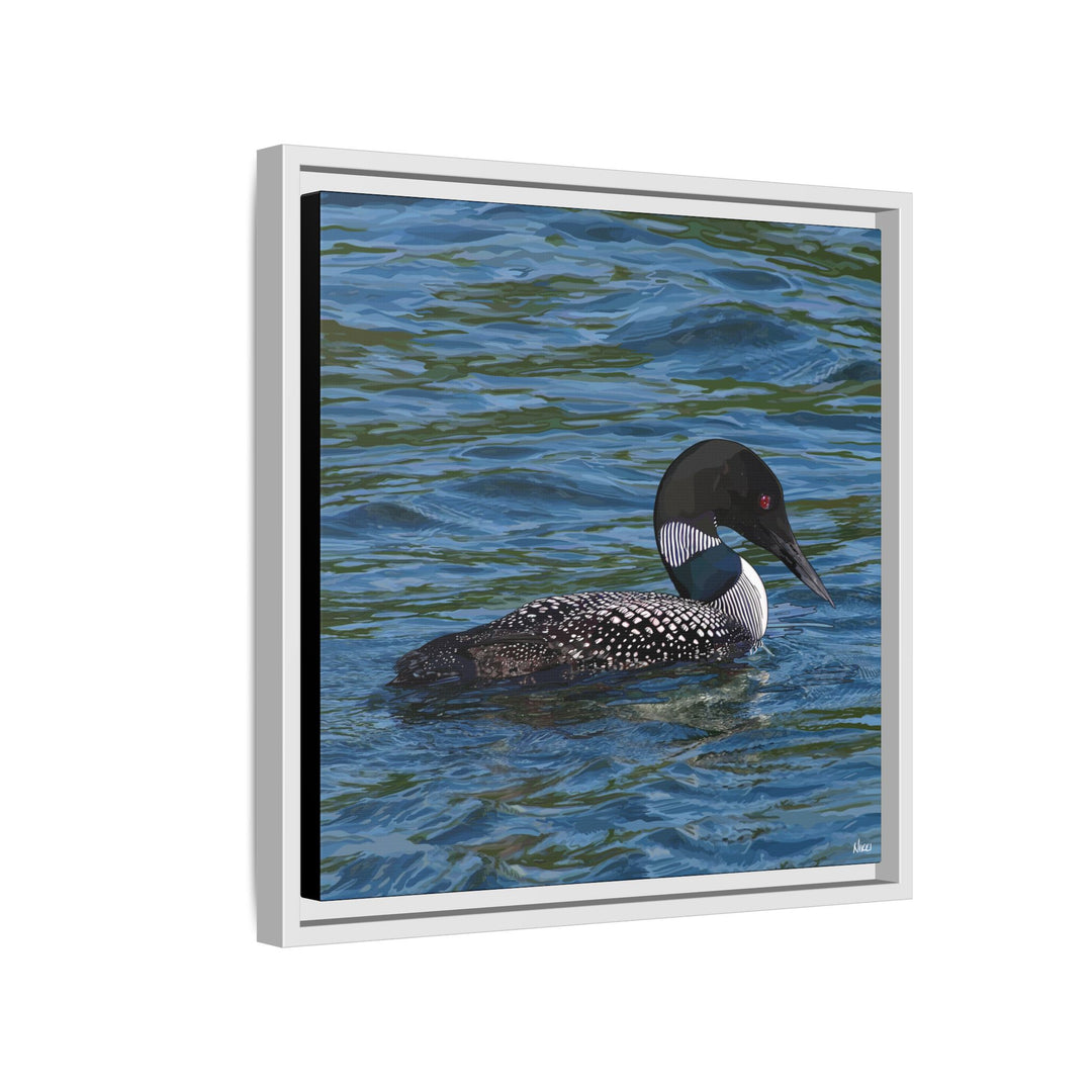 Common Loon: Minnesota State Bird — Framed Canvas Print Wall Art