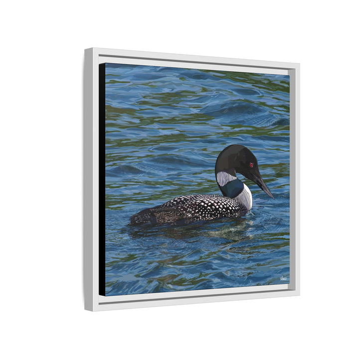Common Loon: Minnesota State Bird — Framed Canvas Print Wall Art