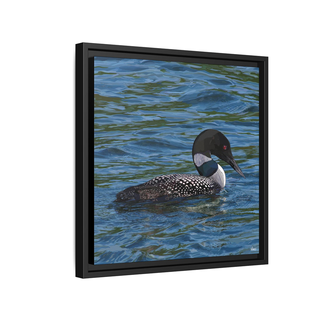 Common Loon: Minnesota State Bird — Framed Canvas Print Wall Art
