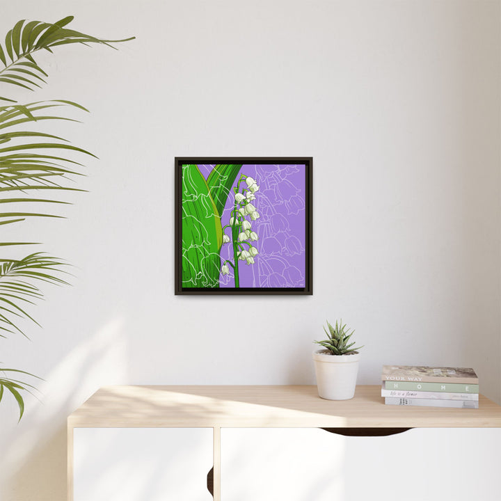 Lily of the Valley: May Birth Month Flower — Framed Canvas Print Wall Art