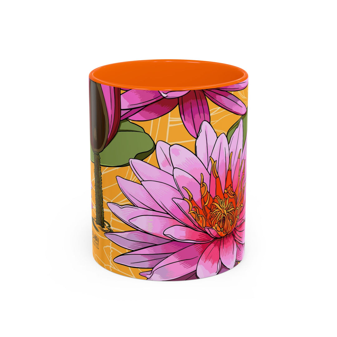 Pink Water Lily Ceramic Coffee Mug – July Birth Month Flower