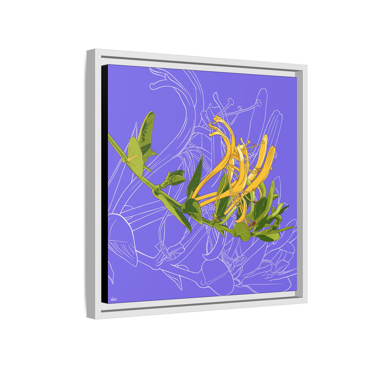 Honeysuckle: June Birth Month Flower — Framed Canvas Print Wall Art