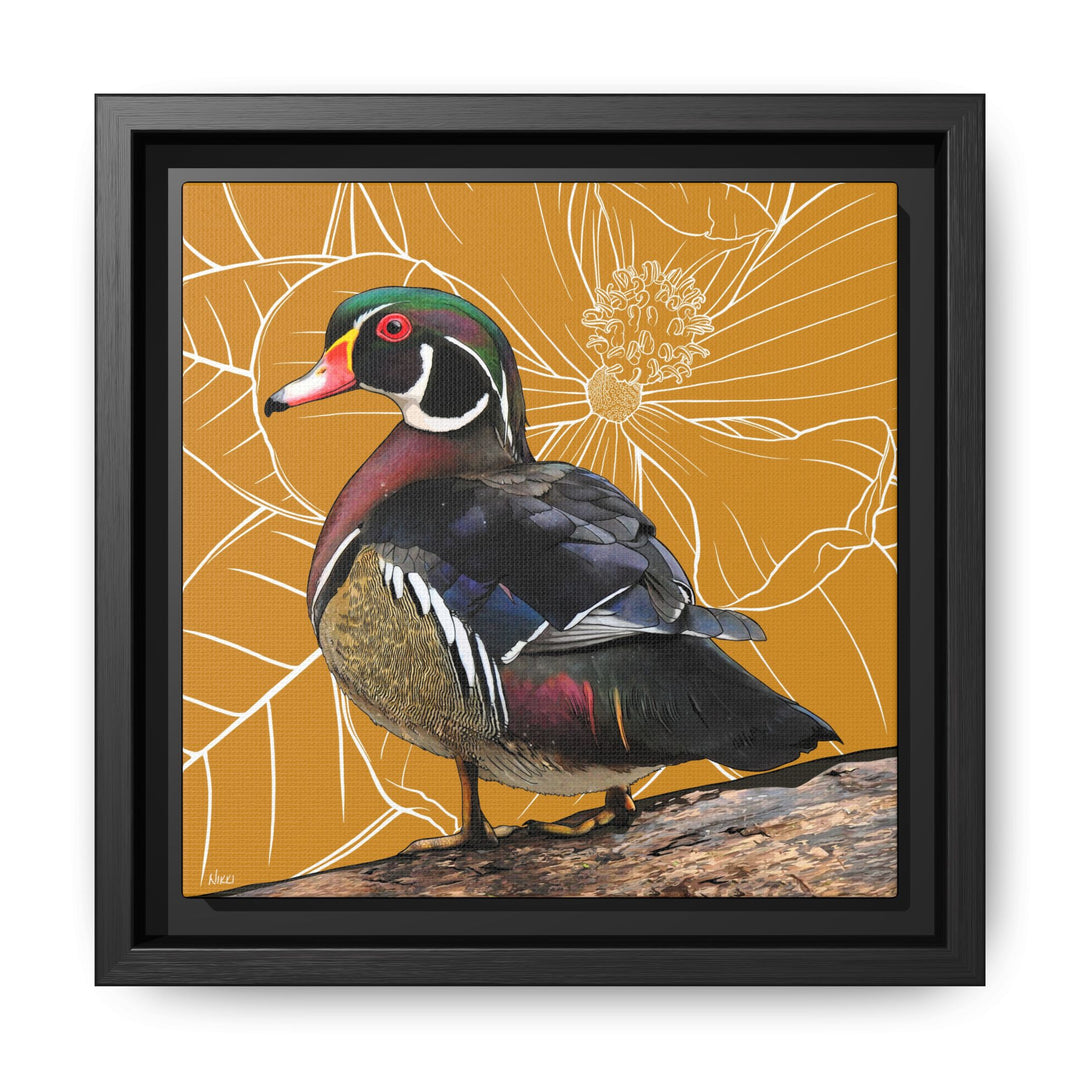Wood Duck: Mississippi State Bird — Framed Canvas Print Wall Art