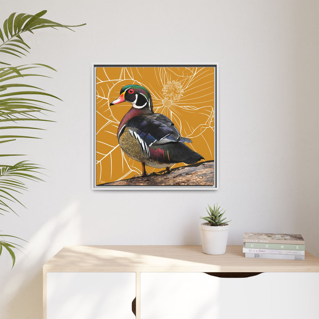 Wood Duck: Mississippi State Bird — Framed Canvas Print Wall Art