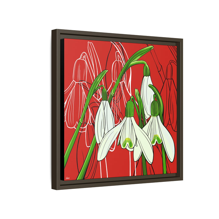 Snowdrop: January Birth Month Flower — Framed Canvas Print Wall Art