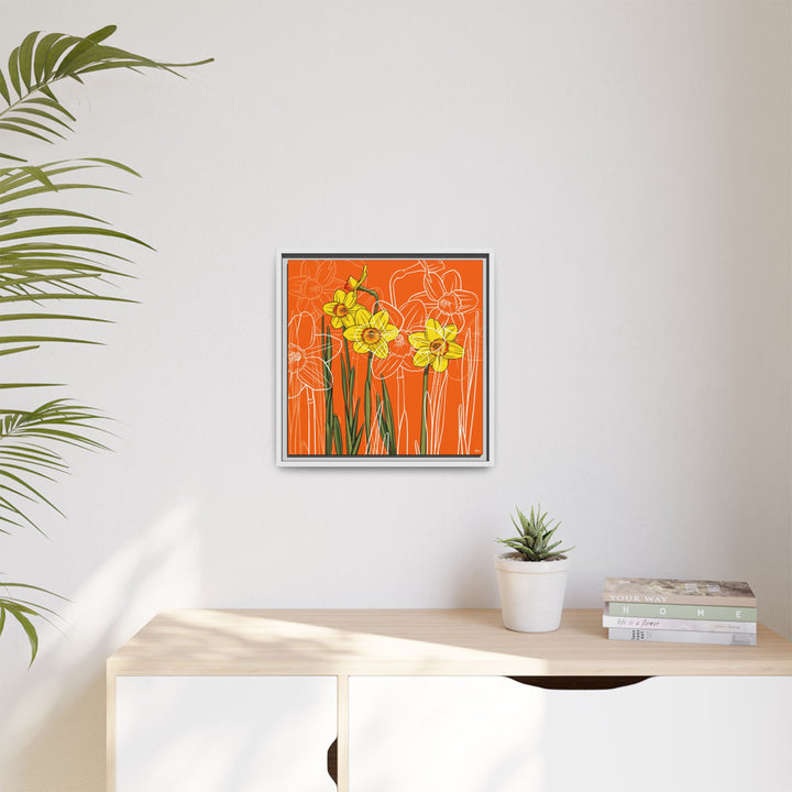 Daffodil: March Birth Month Flower — Framed Canvas Print Wall Art