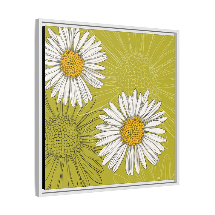 Daisy: April Birth Month Flower — Framed Canvas Print Wall Art