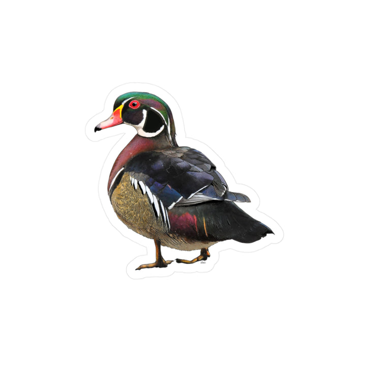 Wood Duck Kiss-Cut Vinyl Sticker — Waterproof Bird Decal for Laptops, Water Bottles & Windows