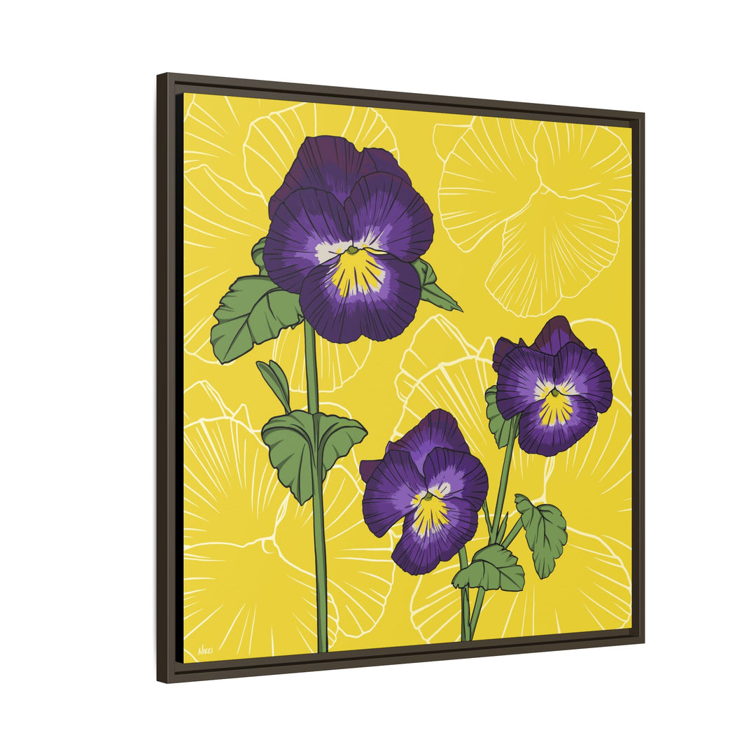 Violet: February Birth Month Flower — Framed Canvas Print Wall Art