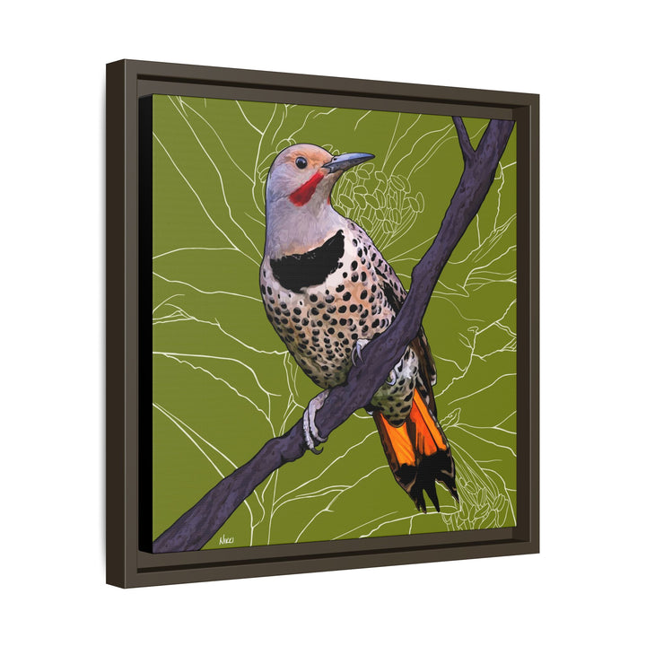 Northern Flicker (Yellowhammer): Alabama State Bird: — Framed Canvas Print Wall Art
