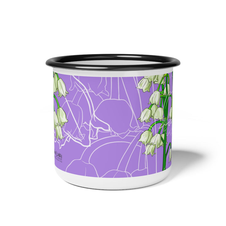 Lily of the Valley Enamel Camp Cup — May Birth Month Flower
