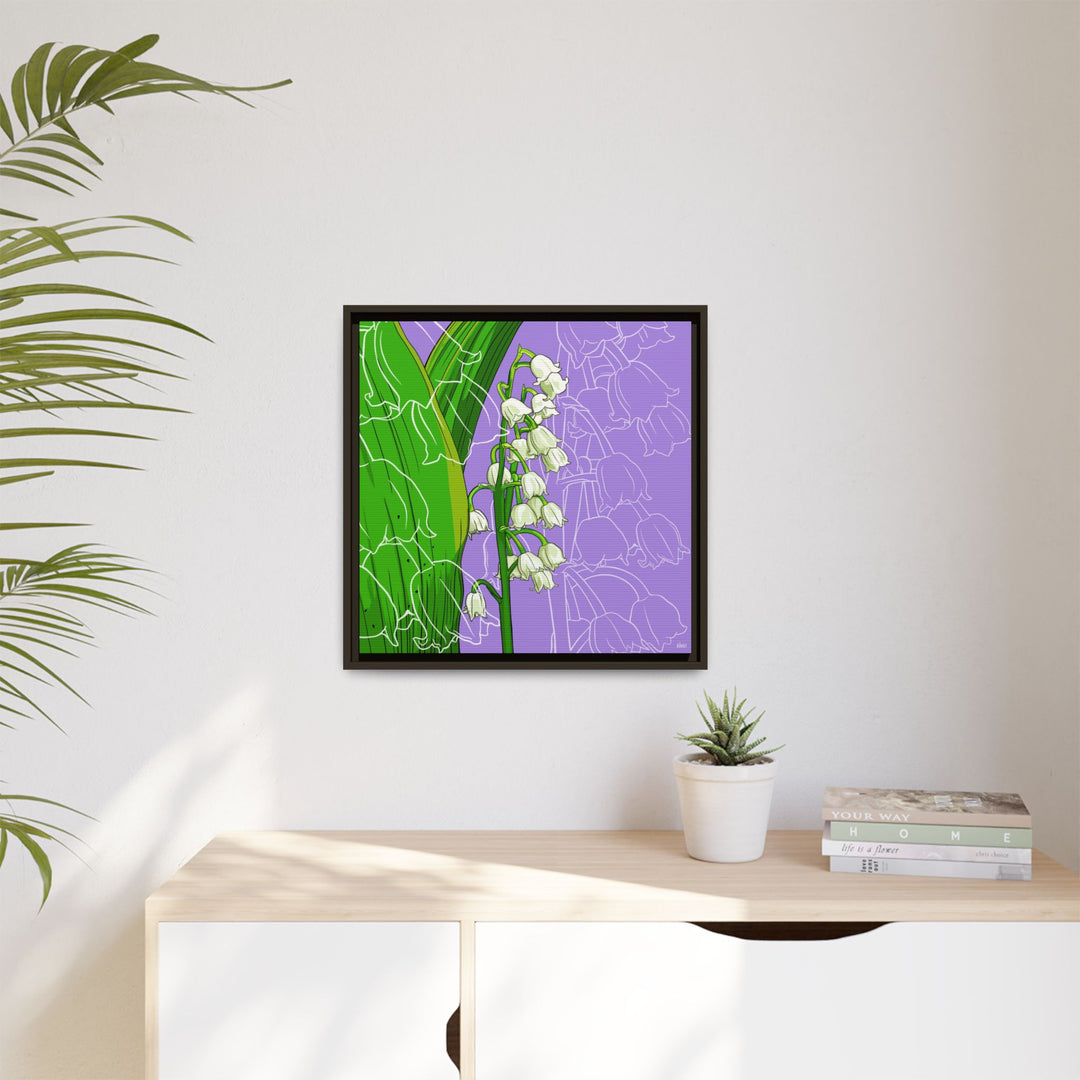 Lily of the Valley: May Birth Month Flower — Framed Canvas Print Wall Art