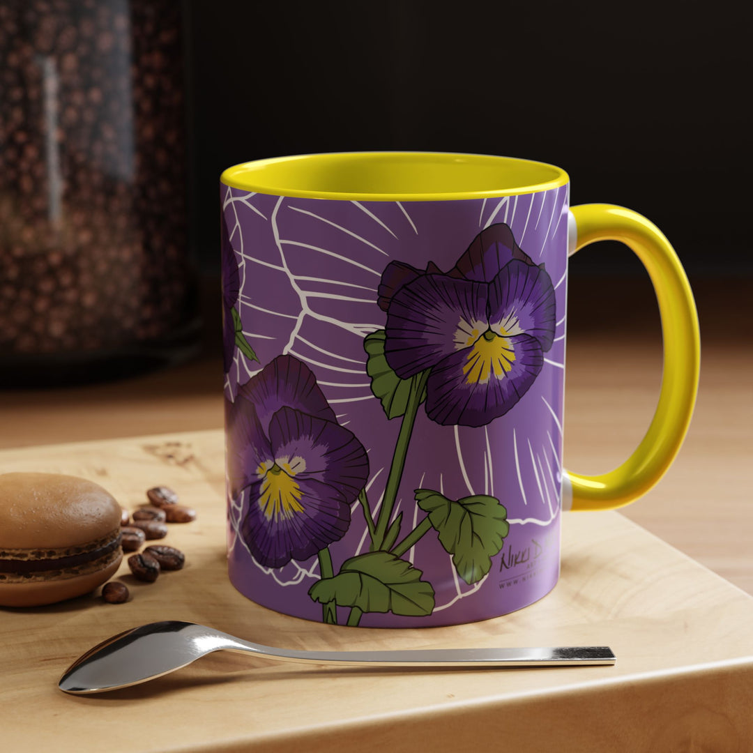 Violet Ceramic Coffee Mug — February Birth Month Flower