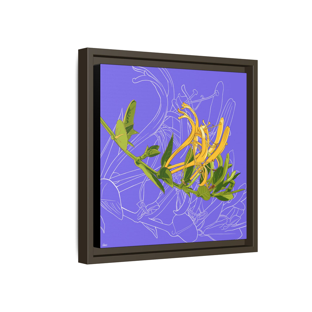 Honeysuckle: June Birth Month Flower — Framed Canvas Print Wall Art