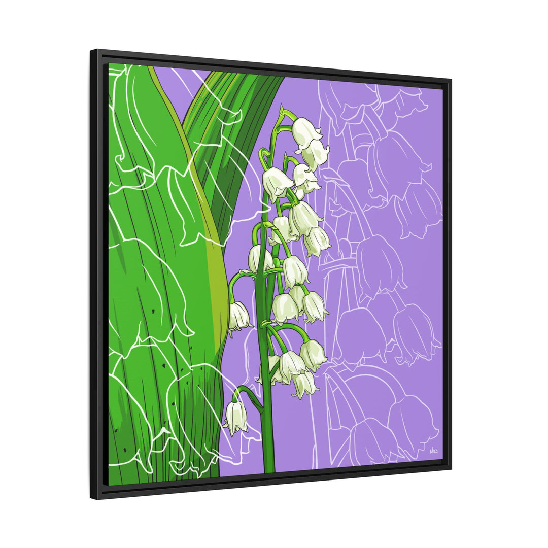 Lily of the Valley: May Birth Month Flower — Framed Canvas Print Wall Art