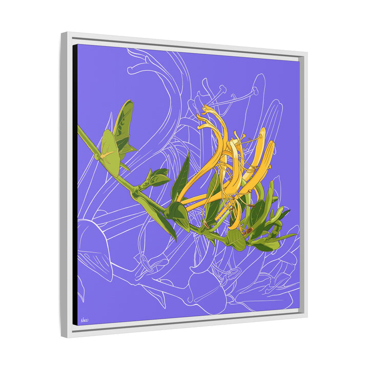 Honeysuckle: June Birth Month Flower — Framed Canvas Print Wall Art
