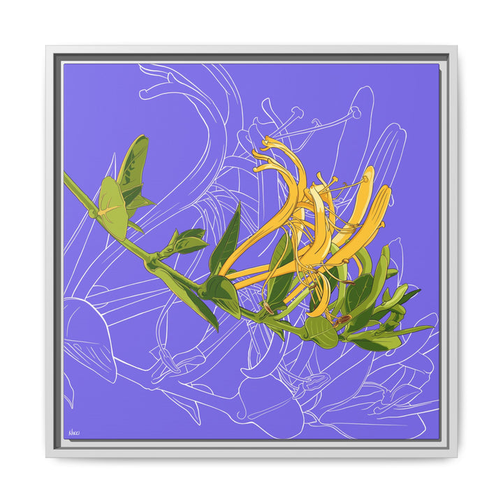 Honeysuckle: June Birth Month Flower — Framed Canvas Print Wall Art