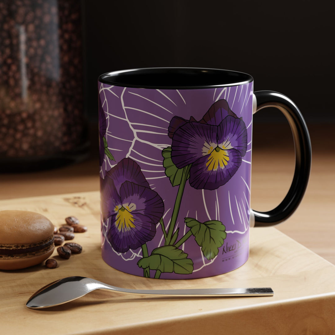 Violet Ceramic Coffee Mug — February Birth Month Flower