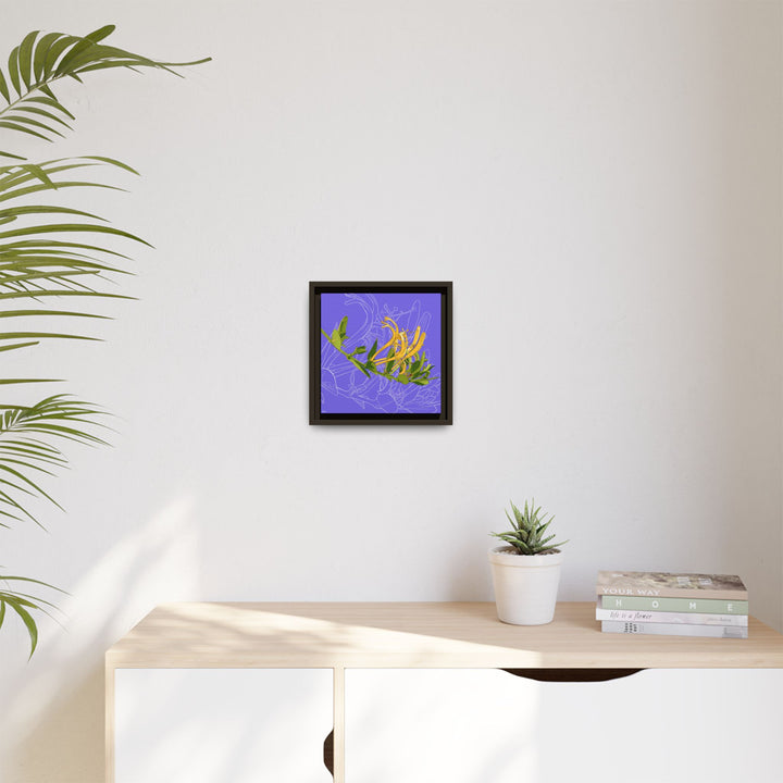 Honeysuckle: June Birth Month Flower — Framed Canvas Print Wall Art
