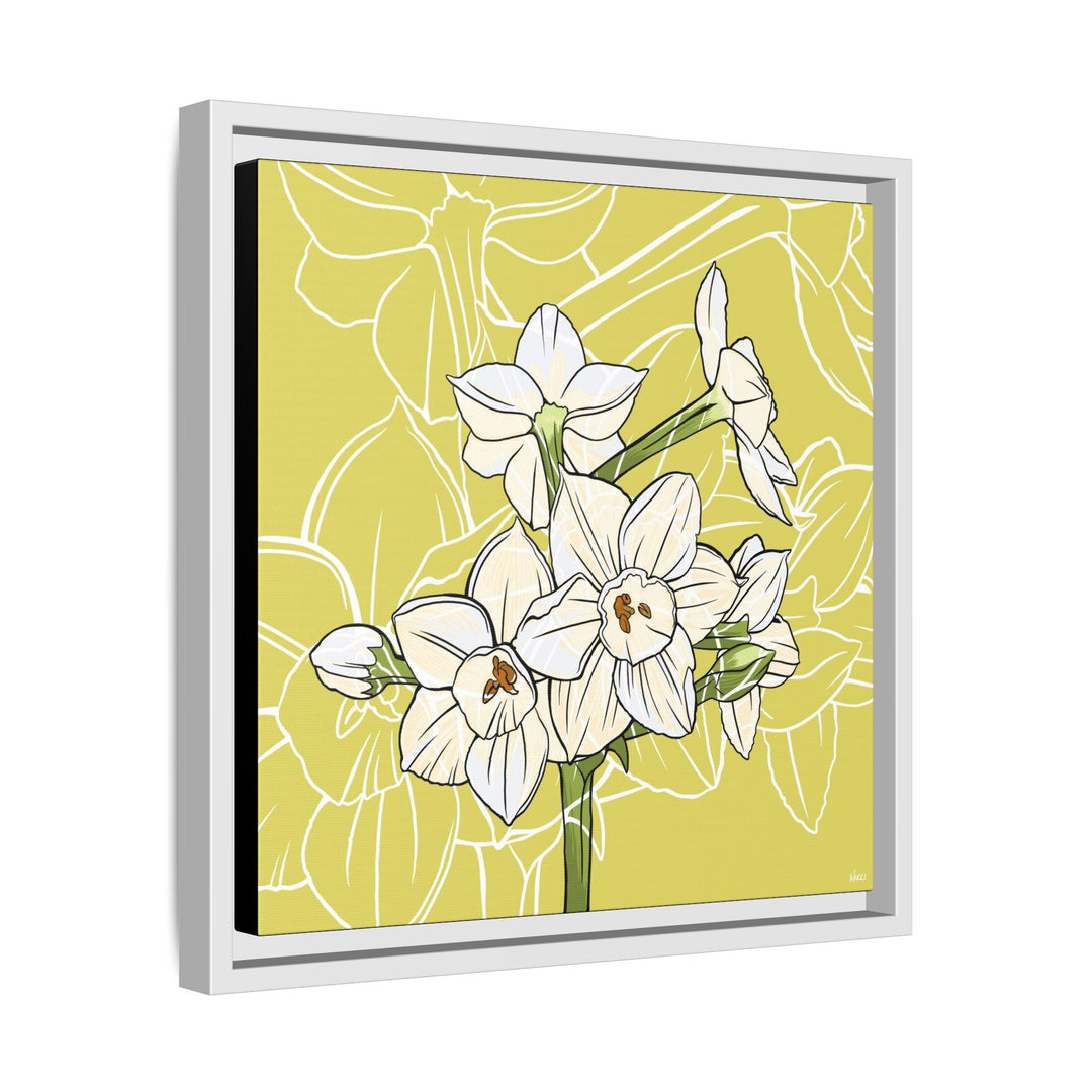 Paperwhite: December Birth Month Flower — Framed Canvas Print Wall Art