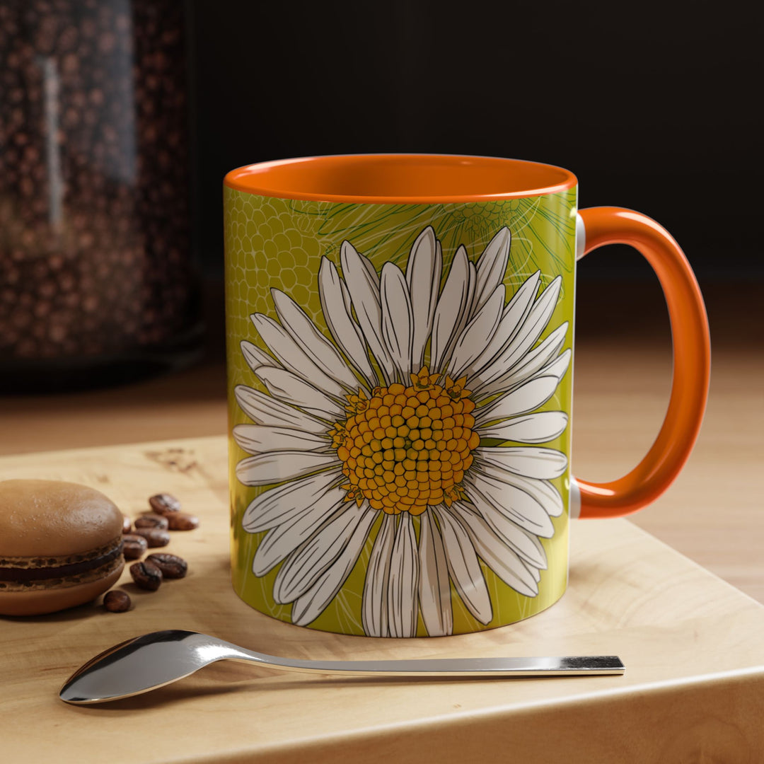 Daisy Ceramic Coffee Mug — April Birth Month Flower