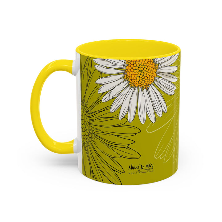 Daisy Ceramic Coffee Mug — April Birth Month Flower