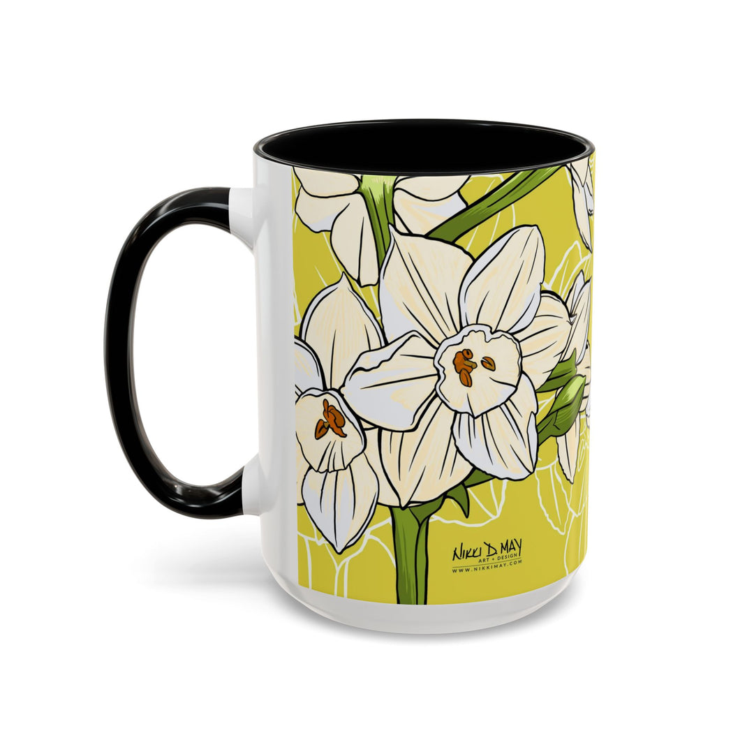 Paperwhite Ceramic Coffee Mug – December Birth Month Flower