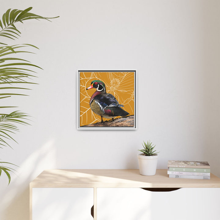 Wood Duck: Mississippi State Bird — Framed Canvas Print Wall Art