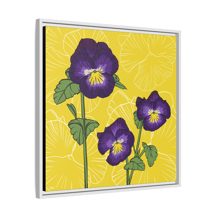 Violet: February Birth Month Flower — Framed Canvas Print Wall Art