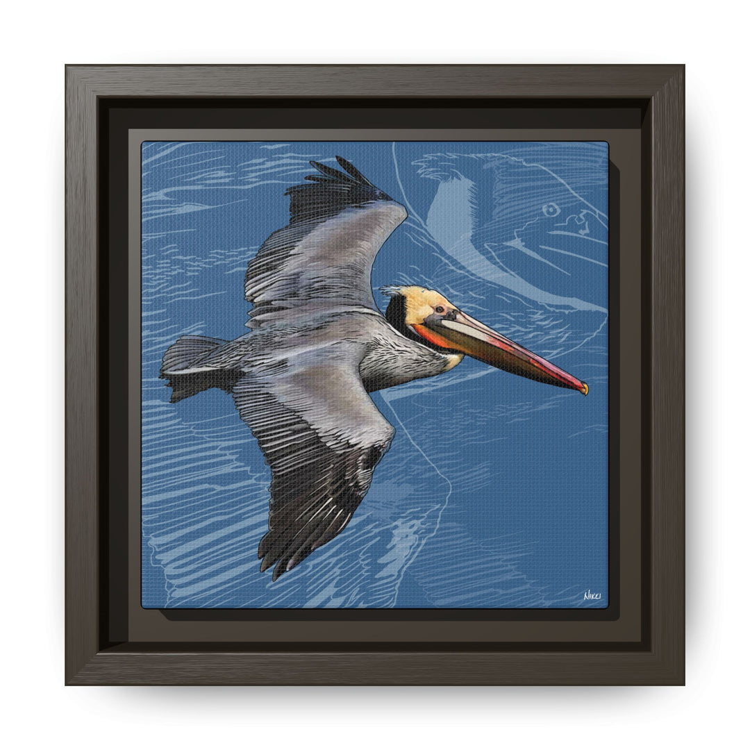 Brown Pelican: Louisiana State Bird  —  Framed Canvas Print