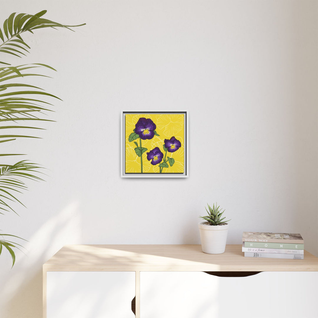 Violet: February Birth Month Flower — Framed Canvas Print Wall Art