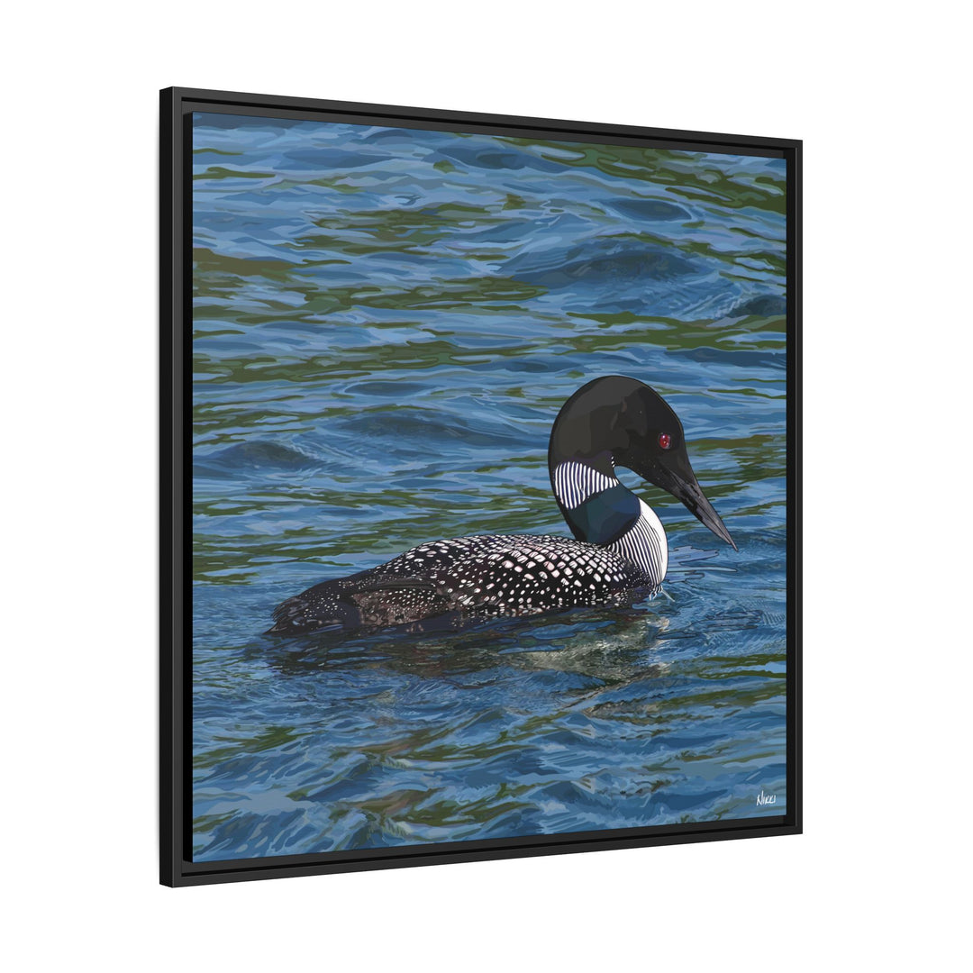 Common Loon: Minnesota State Bird — Framed Canvas Print Wall Art